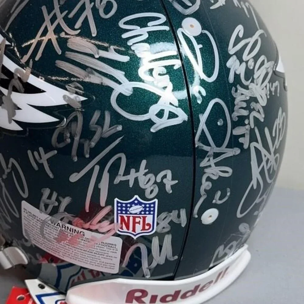 Philadelphia Eagles Signed Full Size Authentic Riddell NFL Football Helmet 2002 - Picture 6 of 12